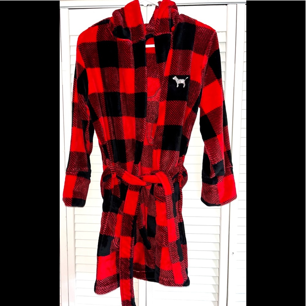 PINK flannel print Bathrobe size xs/s
